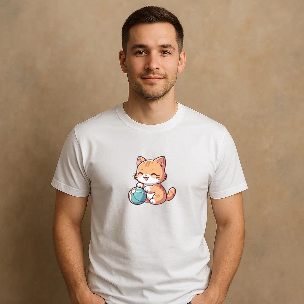 Cat Cheerful Realistic T-Shirt