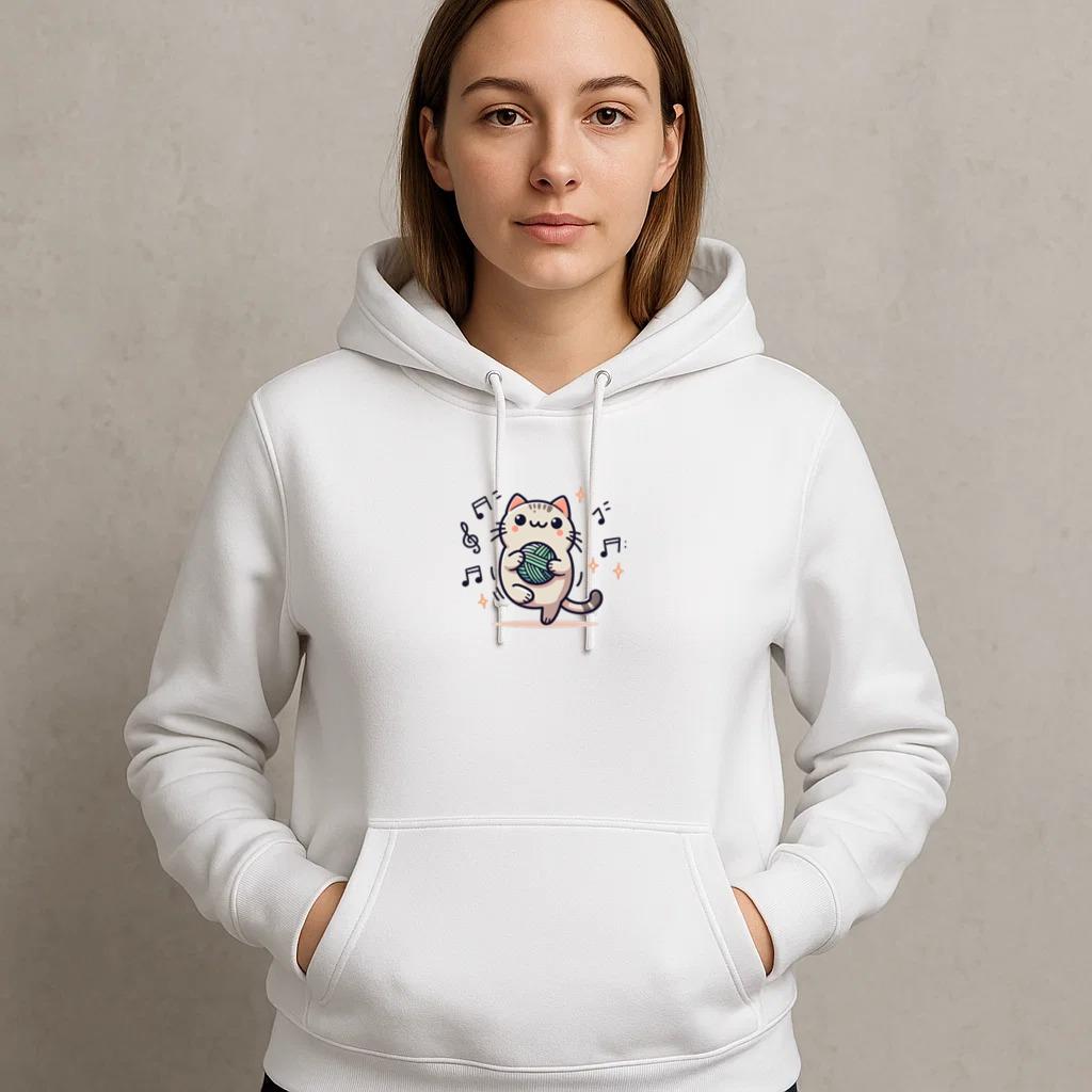 Cat Curious Clean Hoodie