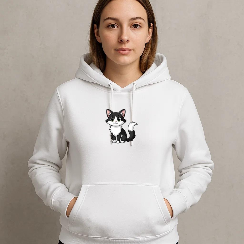 Cat Curious Minimal Hoodie