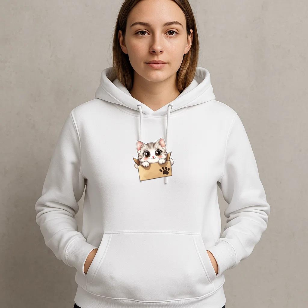 Cat Elegant Minimal Hoodie