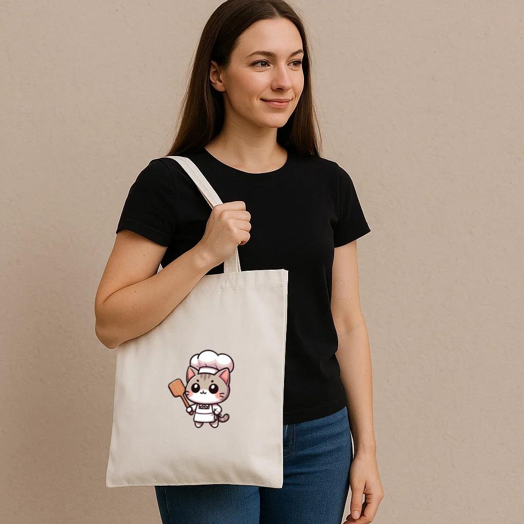 Cat Lively Sketch Canvas Tote Bag