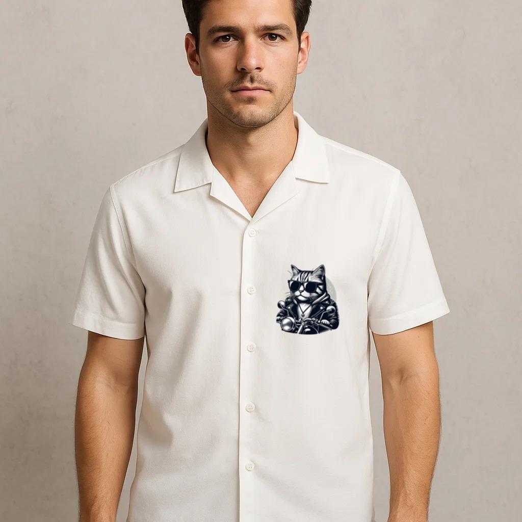 Cat Relaxed Abstract Hawaiian Shirt
