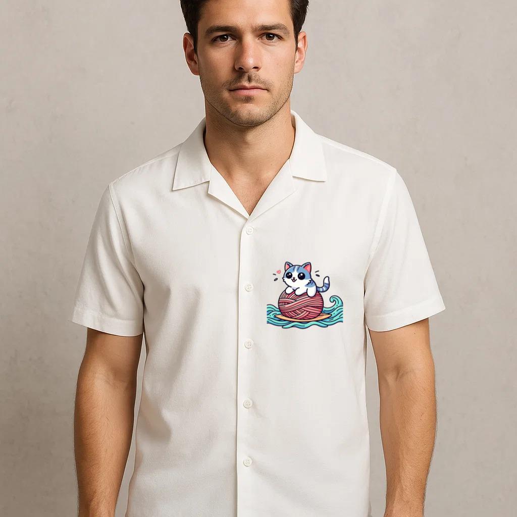 Cat Snuggly Vintage Hawaiian Shirt